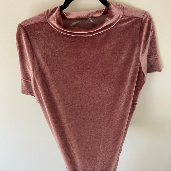 Anthropologie Pink Velvet Mock Neck Top size Small - Picture 6 of 10